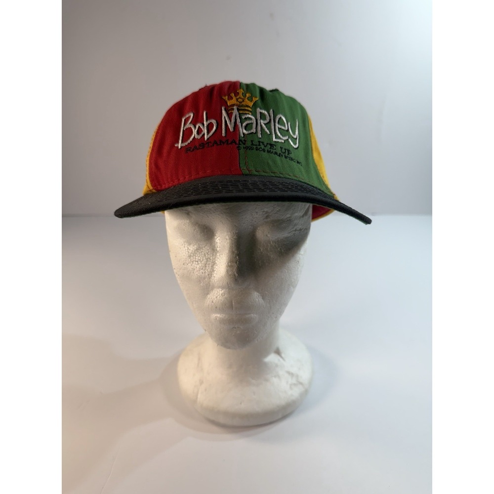 Vintage Bob Marley Hat Rasta Colors Snapback Made USA Reggae Cap 90s